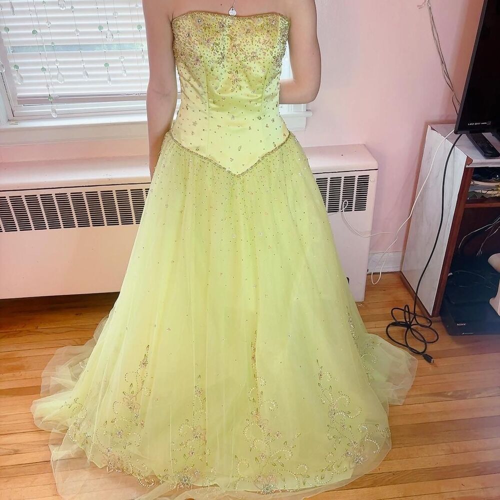 Alyce designs Women's Yellow and Green Dress